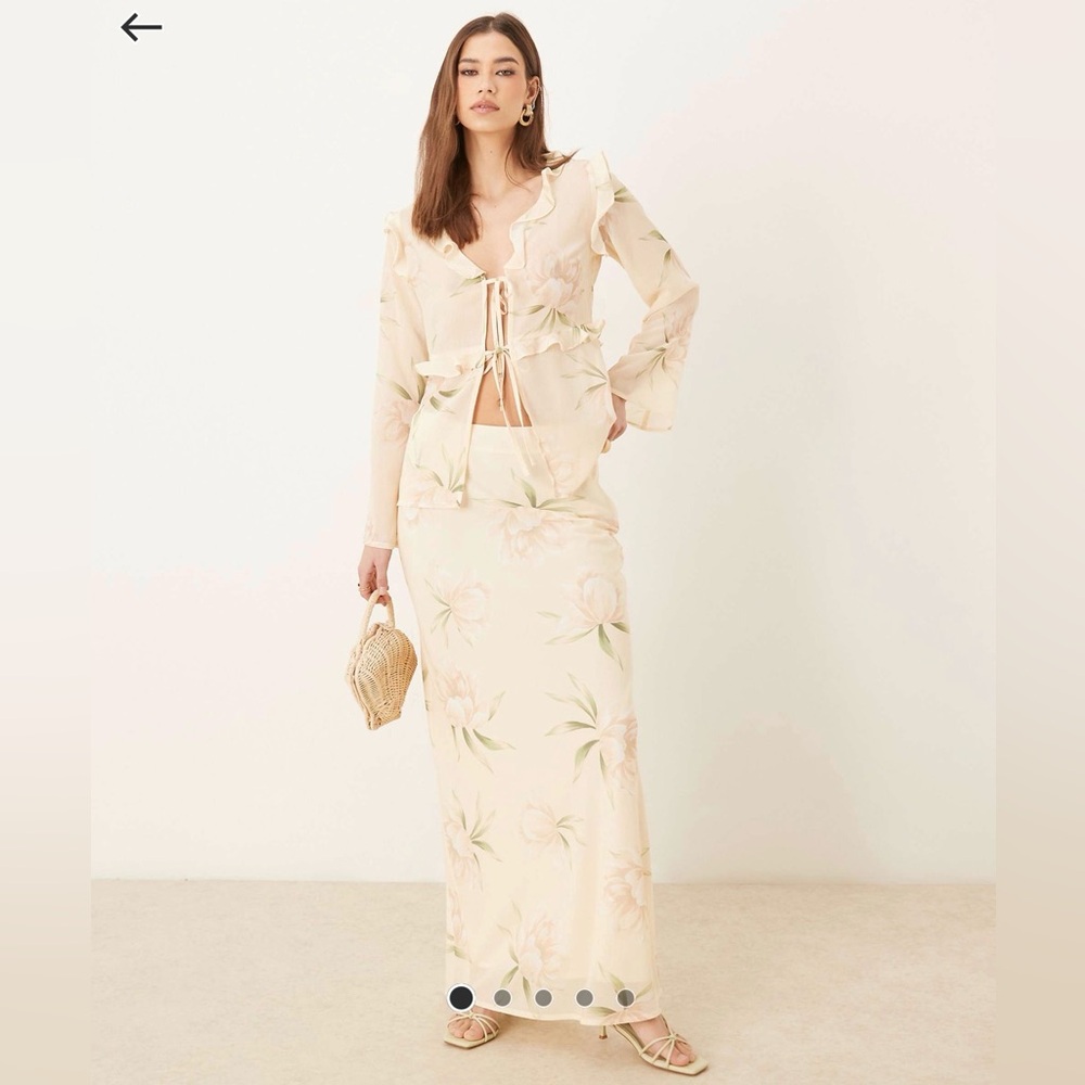 NWT | Pretty Lavish Chiffon Ruffled Skirt Set